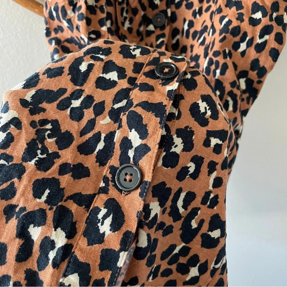 Rails Evie Golden Leopard Midi Dress Linen Sz XS - Picture 4 of 11